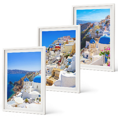 Juego de 3 cuadros Arquitectura paisajística de Oia Santorini