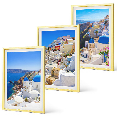 Juego de 3 cuadros Arquitectura paisajística de Oia Santorini