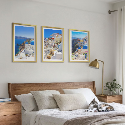 Juego de 3 cuadros Arquitectura paisajística de Oia Santorini
