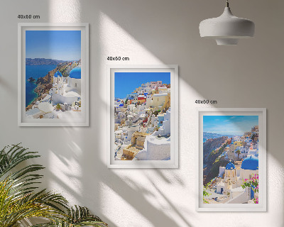 Juego de 3 cuadros Arquitectura paisajística de Oia Santorini