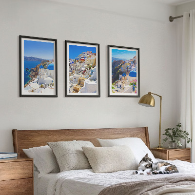 Juego de 3 cuadros Arquitectura paisajística de Oia Santorini
