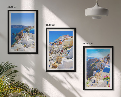 Juego de 3 cuadros Arquitectura paisajística de Oia Santorini