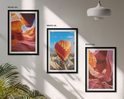 Set de 3 cuadros para salón Desfiladeros del desierto en globo