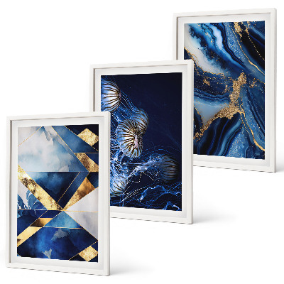 Set de 3 cuadros para salón Patrones abstractos elegantes