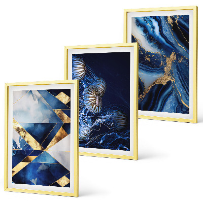 Set de 3 cuadros para salón Patrones abstractos elegantes