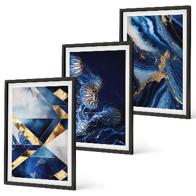 Set de 3 cuadros para salón Patrones abstractos elegantes