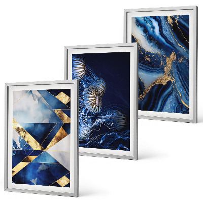Set de 3 cuadros para salón Patrones abstractos elegantes