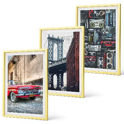 Juego de 3 cuadros de antiguo puente de Brooklyn con estilo retro