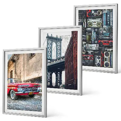 Juego de 3 cuadros de antiguo puente de Brooklyn con estilo retro