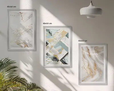 Juego de 3 cuadros con elegantes diseños de mármol