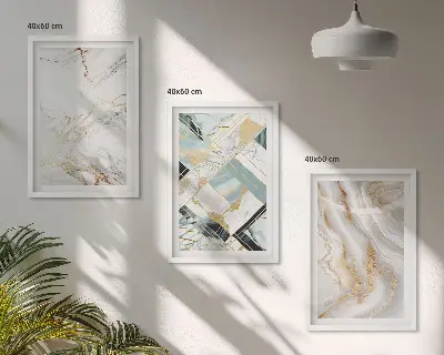 Juego de 3 cuadros con elegantes diseños de mármol
