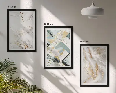 Juego de 3 cuadros con elegantes diseños de mármol