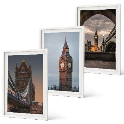 Juego de 3 cuadros Reloj Big Ben del Puente de Londres