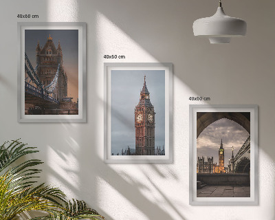 Juego de 3 cuadros Reloj Big Ben del Puente de Londres