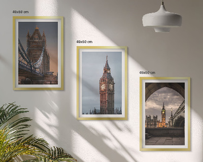 Juego de 3 cuadros Reloj Big Ben del Puente de Londres