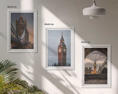 Juego de 3 cuadros Reloj Big Ben del Puente de Londres