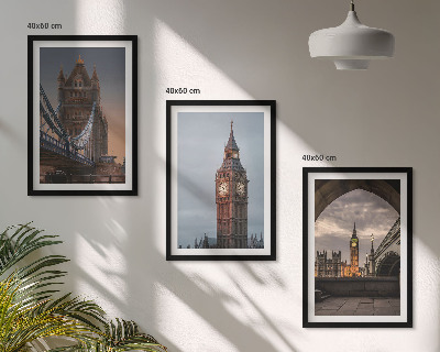 Juego de 3 cuadros Reloj Big Ben del Puente de Londres
