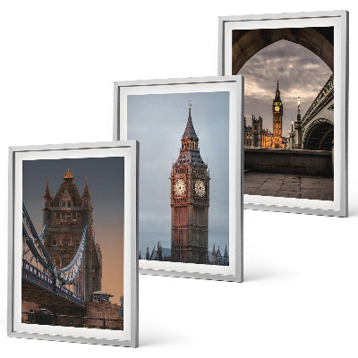Juego de 3 cuadros Reloj Big Ben del Puente de Londres