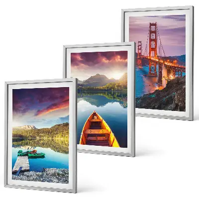 Set de 3 cuadros para salón con vistas a las montañas, el lago y los puentes