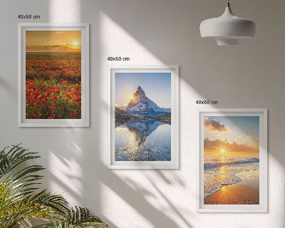 Juego de 3 cuadros Paisajes de montañas y mares en el oeste
