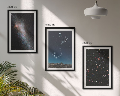 Juego de 3 cuadros Paisajes cósmicos de Escorpio
