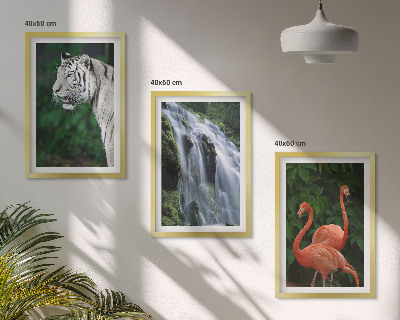 Juego de 3 cuadros Cascada del tigre flamencos naturaleza