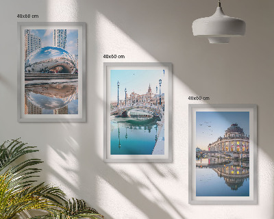 Juego de 3 cuadros Arquitectura de ciudades sobre el agua