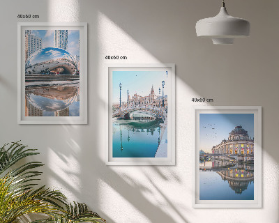 Juego de 3 cuadros Arquitectura de ciudades sobre el agua