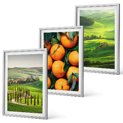 Set de 3 cuadros para salón Paisaje rural italiano naranjas