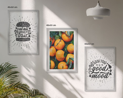 Set de 3 cuadros para salón Cocina de naranjas jugosas