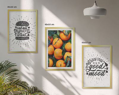 Set de 3 cuadros para salón Cocina de naranjas jugosas