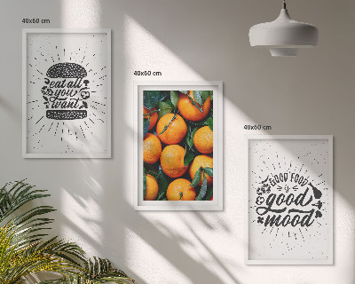 Set de 3 cuadros para salón Cocina de naranjas jugosas