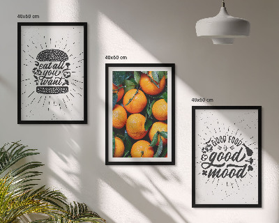 Set de 3 cuadros para salón Cocina de naranjas jugosas