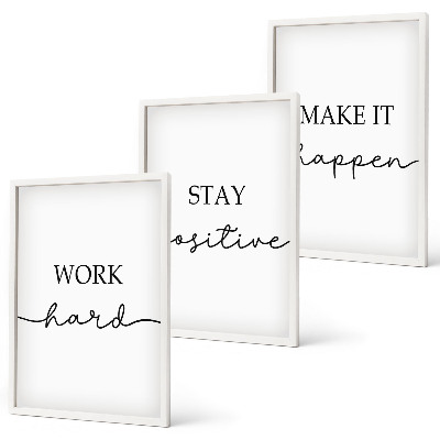 Juego de 3 cuadros Inscripciones motivacionales minimalistas