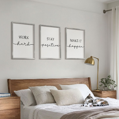 Juego de 3 cuadros Inscripciones motivacionales minimalistas