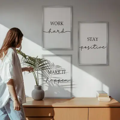Set de 3 cuadros con frases motivacionales minimalistas