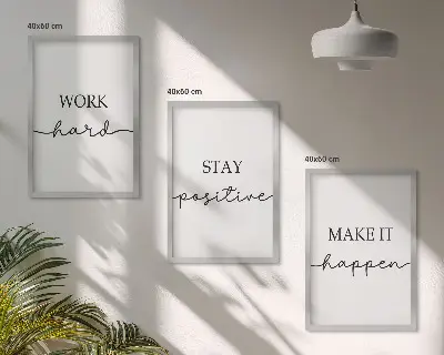 Set de 3 cuadros con frases motivacionales minimalistas