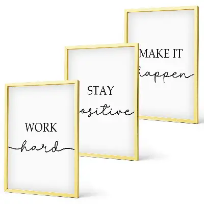 Set de 3 cuadros con frases motivacionales minimalistas