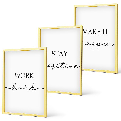 Juego de 3 cuadros Inscripciones motivacionales minimalistas