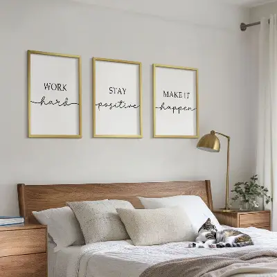 Set de 3 cuadros con frases motivacionales minimalistas