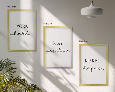 Juego de 3 cuadros Inscripciones motivacionales minimalistas