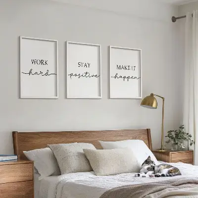 Set de 3 cuadros con frases motivacionales minimalistas