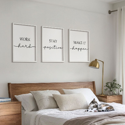 Juego de 3 cuadros Inscripciones motivacionales minimalistas