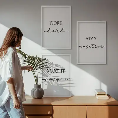 Set de 3 cuadros con frases motivacionales minimalistas