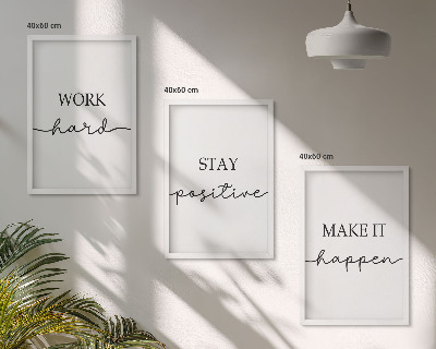Juego de 3 cuadros Inscripciones motivacionales minimalistas