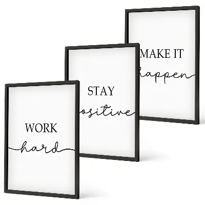 Set de 3 cuadros con frases motivacionales minimalistas