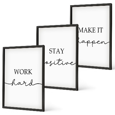 Juego de 3 cuadros Inscripciones motivacionales minimalistas