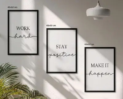 Set de 3 cuadros con frases motivacionales minimalistas