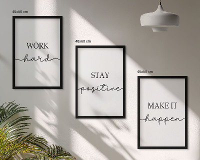 Juego de 3 cuadros Inscripciones motivacionales minimalistas