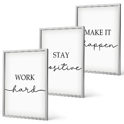 Juego de 3 cuadros Inscripciones motivacionales minimalistas